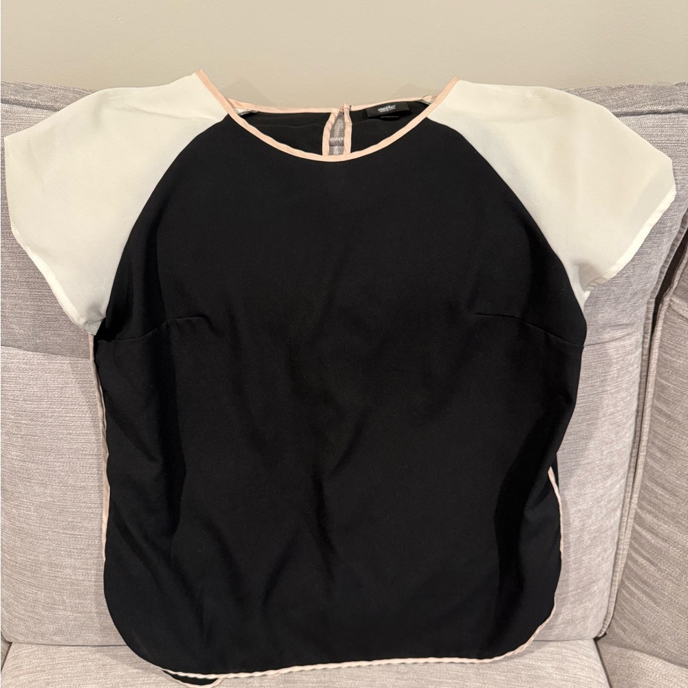 Massimo/Target Black and Cream Blouse
